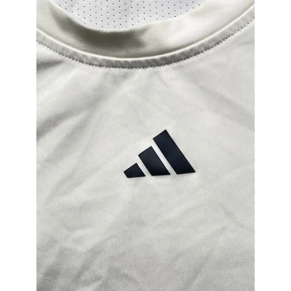Adidas Techfit Mens‎ 2XL White Compression Training T-Shirt HK2335 Mesh Back